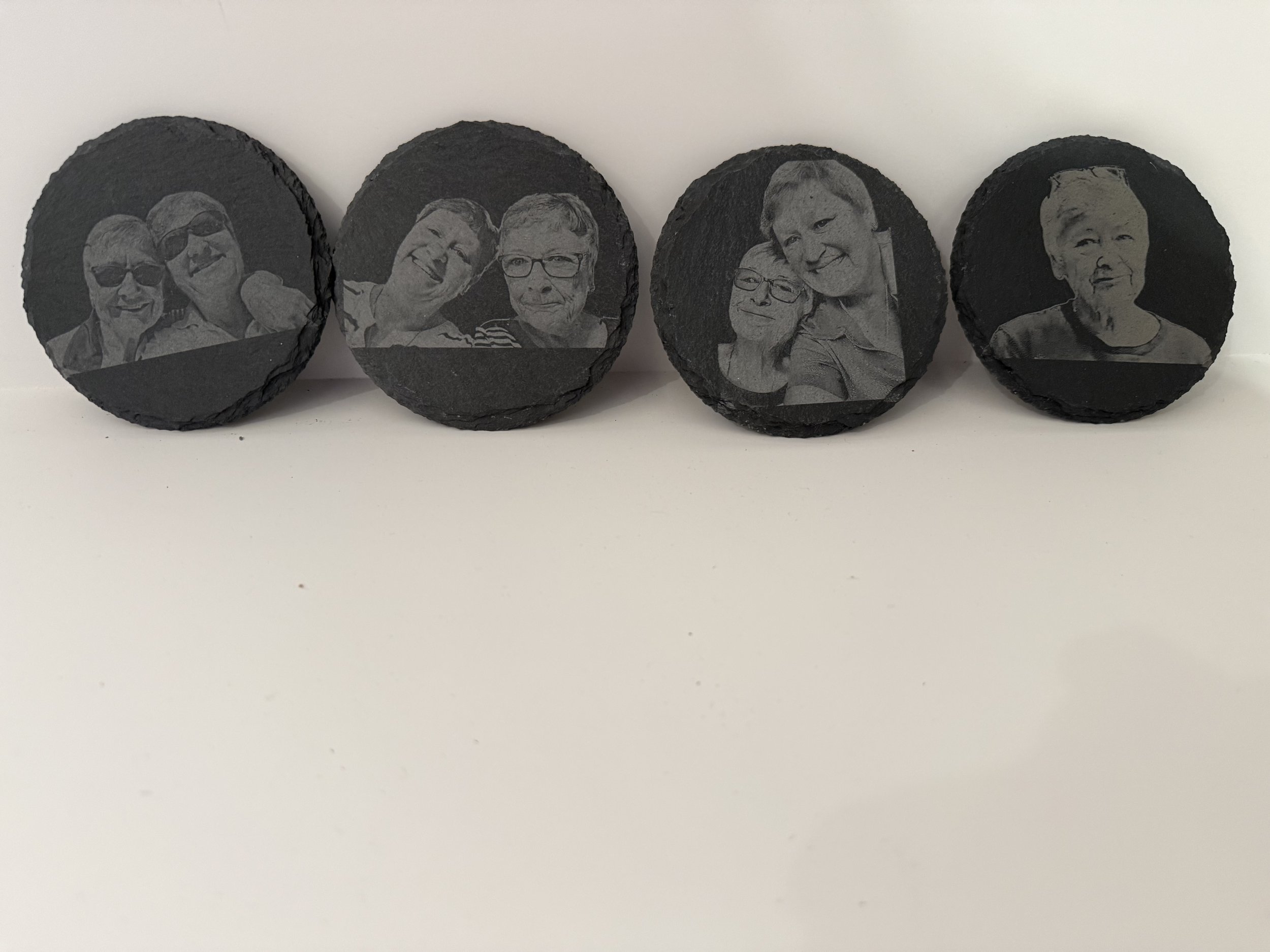 Engraved slate coasters